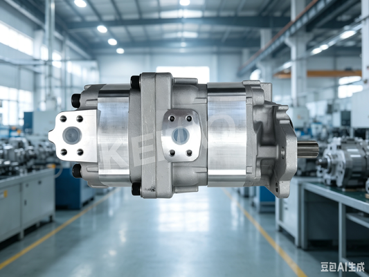 Qualität  KEHAO Gear Pump Komatsu Cast Iron and Aluminum alloy Hydraulic Oil Pump for Wheel Loaders Machinery Repair Parts Model 80+63 R 14T OEM ODM Factory Supply Fabrik