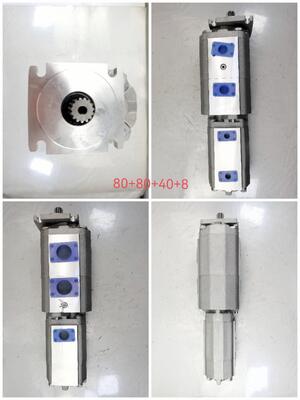 4-Stufen-Hydraulische Getriebepumpe 80+80+40+8 Hochwertige Eisen- und Aluminiumlegierungsmaterialien Sortiment für Baumaschinen Fabrikversorgung Hydraulische Teile