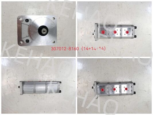 3 Stufe Hydraulische Getriebepumpe 307012-8160 ((14+14+14) Hochwertige Eisen- und Aluminiumlegierungsmaterialien Sortiment für Baumaschinen Fabrik Versorgung Hydraulische Ersatzteile