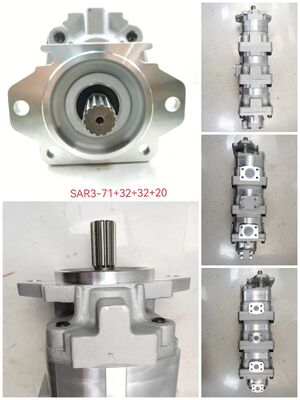 Komatsu Zahnradpumpe 4-stufige Hydraulikpumpe SAR3-71+32+32+20 Gusseisen Aluminiumlegierungsmaterialien Hochdruckpumpe Hydraulikteile für Lader Ein Jahr Garantie