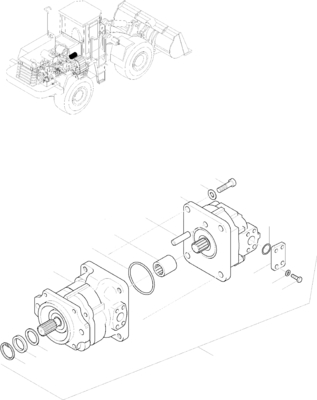 Hydraulische Zahnradpumpe 705-52-40280 des Rad-Lader-WA470-3