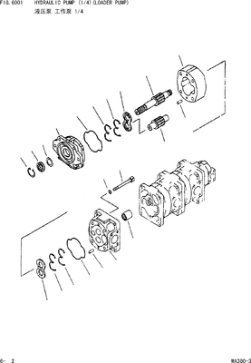 705-55-34190 KOMATSU-Zahnradpumpe-Rad-Lader WA380 SAL80+36+50+22